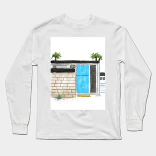 Blue Modern Palm Springs Door Long Sleeve T-Shirt